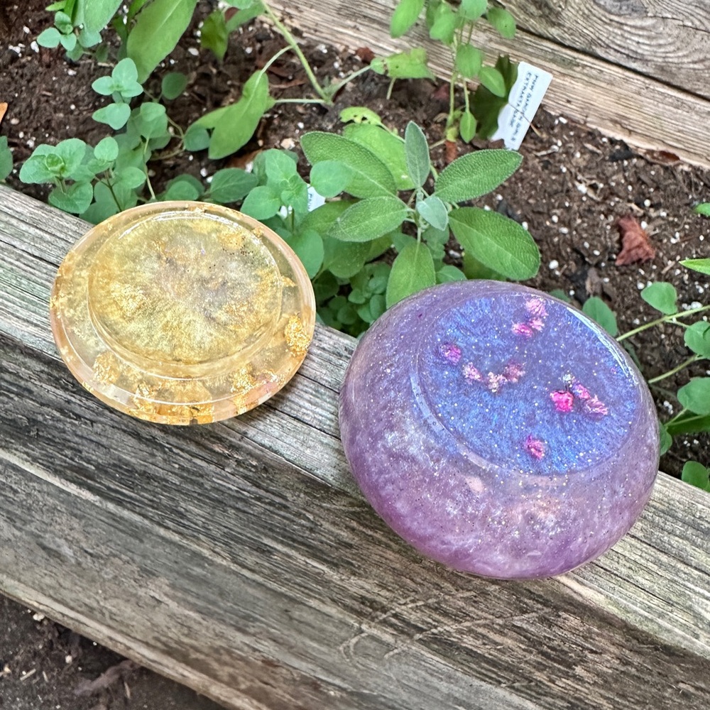 Handcrafted Purple & 24k Gold Dragon Shimmer Glitter Decorative Trinket Jar - Picture 8 of 12